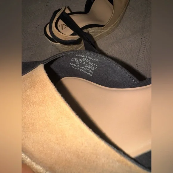 Zara Two-Tone Espadrille Wedges - Picture 8 of 8